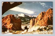 Colorado Springs CO-Colorado, Garden Of The Gods, Pikes Peak, Vintage Postcard picture