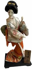 Vintage Geisha Chinese Statue With Wood Plaque READ picture