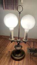 Vintage Brass Bouillotte Style Lamp Two Light Bulbs Gorgeous Candlestick picture