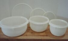 Set of 3 Tupperware Mixing Bowls #272, 271, 270 with Lids - Good USED Condition picture