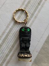 Vintage CHIEFLY Hawaii Lava God GREEN eyes keyring key chain picture