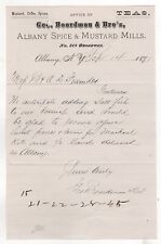 1881 GEO BOARDMAN BRO LETTERHEAD ALBANY SPICE MUSTARD MILLS BROADWAY ALBANY NY picture