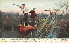Lincoln NE Hunters Stand in Rowboat w/Rifles~At Christian Church AM & PM 1908 picture