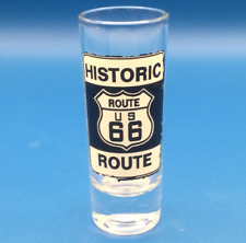 HISTORIC ROUTE US 66 Tall Shot Glass NICE Fast  picture
