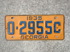 1935 Georgia License Plate 02955C GA Ford Chevy Chevrolet Peach State picture