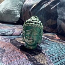 Buddhism Religion Green Ceramic Decorative Peaceful Buddha Head Statue picture