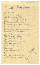First Lady Grace Coolidge Signed Poem 