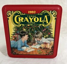 1992 Crayola Holiday Tin with 64 Crayons w/ Built-in Sharpener NEW picture