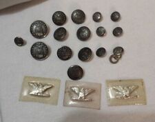 Lot/19 Vtg Scovill Waterbury 13-Star Military Uniform Buttons Screwback & Eagles picture