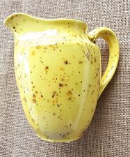 Mid Century Vintage Yellow Speckled Ceramic Pitcher MCM picture