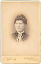 CIRCA 1880'S CABINET CARD Lovely Older Woman Wearing Victorian Dress Boulder, CO picture