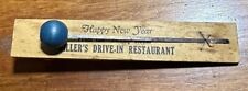 Antique Happy New Year Noise Maker Wood Miller's Drive-In Restaurant 