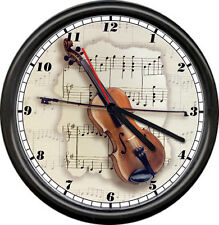Violin Fiddle Music Teacher Room Sign Wall Clock #809 picture