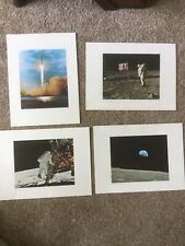 NASA APOLLO 8 & 11 (1968 1969) Prints (Earth Rise, One Step, Flag, Step) - Lot 4 picture