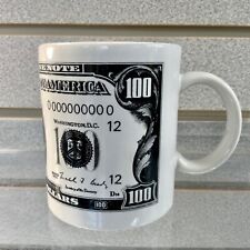 💥 Money $100 Coffee Tea Cup Mug 💥Hundred Dollar Bill Ceramic 1990 Franklin 💥 picture