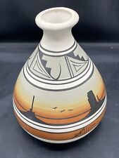Native Adakai Navajo Pottery Vase/Pot, Signed - Adakai Sunset Sedona? Landscape picture
