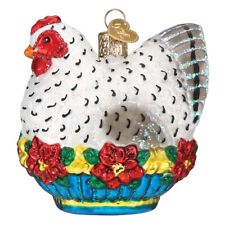Old World Christmas FRENCH HEN (16144) Glass Ornament w/ OWC Box picture