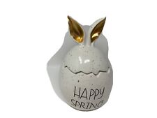 Hopper's Lane Happy Spring Gold Ears 10in Ceramic Egg Cookie Jar CC02B24013 picture