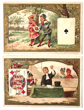 Victorian Trade Cards Guerin-Boutron Chocolates Set of Two Playing Cards A2 picture