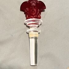 Rosenthal Versace Medusa Wine Bottle Stopper Red Frosted Crystal picture