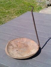 Antique Primitive Fireplace Hanging Hearth Frying Skillet 1900s picture