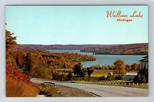 Petoskey MI-Michigan, Scenic Turnout, Walloon Lake, Souvenir Vintage Postcard picture