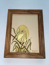 Handmade Frog Art Framed 6x8 Colored Pencil Watercolor picture
