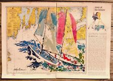 1966 Leroy Neiman Martha's Vineyard Block Island America's Cup Art Illustration  picture