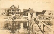 Postcard; Middle Beach, Westbrook CT View of Waterfront Houses from Pier picture