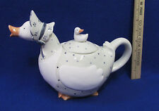 Fitz & Floyd Betty Quacker Ceramic Teapot Tea Pot Goose Geese Duck Kitchen VTG picture