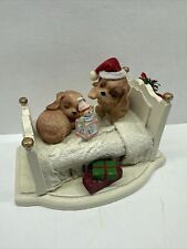Vintage Wang's International Christmas Ornament Puppy Dogs On The Bed Figure 5” picture