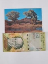 Tuzigoot National Monument arizona postcard 50 Venezuela foreign currency note picture