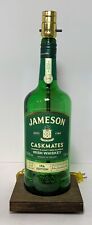 JAMESON IRISH WHISKEY 1.75L Caskmates IPA Bottle TABLE LAMP Bar Light Wood Base picture