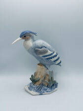  Ceramic Blue Heron Bird Figurine Collectible Japan M R 16 cm high. picture