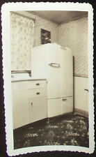 Old Time Refrigerator & Kitchen Sink Drawers vtg snapshot photo 2 &3/4 x 4&1/2