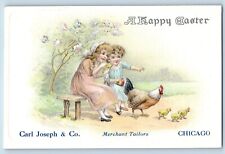 Easter Postcard Children Baby Chick Hen Carl Joseph & Co Chicago IL Advertising picture