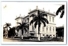c1940's School Building Scene Street Panama RPPC Photo Unposted Vintage Postcard picture