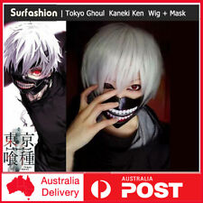 Japanese Anime Tokyo Ghoul Kaneki Short Straight Silver Wig Hair + Mask Cosplay picture