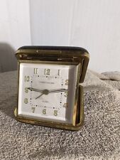 Vintage Phinney-Walker Germany Black/Gold Travel Folding Mini Alarm Clock Glows picture