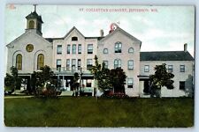 Jefferson Wisconsin Postcard St Colletta Convent Building Front View 1910 Posted picture