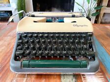 Vintage 1960 Olympia SM4 DeLuxe Typewriter two-tone w/ matching Carrying Case picture
