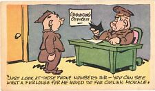 Commanding Officer Checking Phone, Just Look At Those Numbers Sir Comic Postcard picture