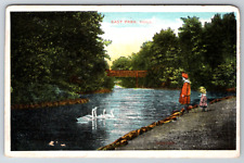 c1920s East Park Hull UK England Britain Swan Antique Postcard picture