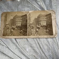 Antique Stereoview Photo - Madison St East from State Street Chicago IL Historic picture