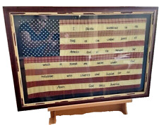 Vintage Hand Embroidered American Flag Pledge of Allegiance 22.5