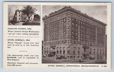 Postcard Hotel Kimball Springfield Massachusetts Photo Type picture