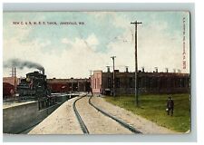 c.1912 Postcard C.& N. W. R.R. Yards Janesville WI Chicago & Northwestern Ry picture