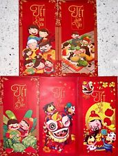 (U.S Seller) 1 Set (5pcs) Red Envelopes Bao Li Xi TẾT Tài Lộc 2023 picture