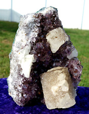 Uruguay AMETHYST Quartz Crystal Points with Big Natural CALCITE CUBES For Sale picture