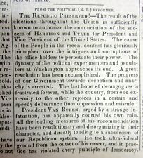 3 1840 newspapers Whig Party candidate WILLIAM H HARRISON ELECTED US PRESIDENT picture